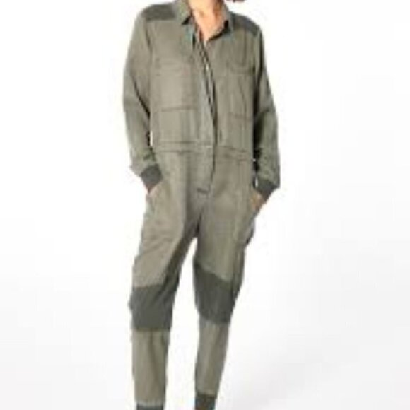 NWT Young Fabulous & Broke brown one piece button jumpsuit, S - Picture 4 of 13